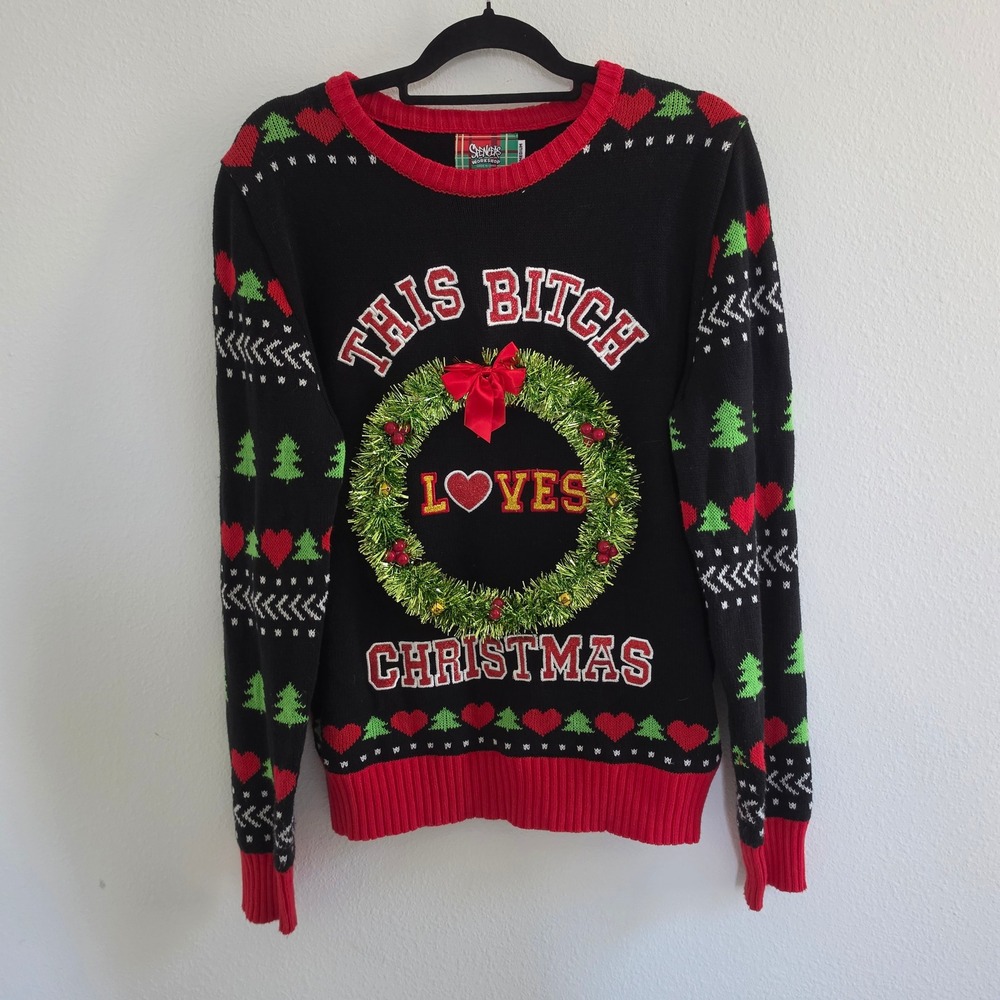 Spencers Loves Christmas Light Up Sweater size Medium